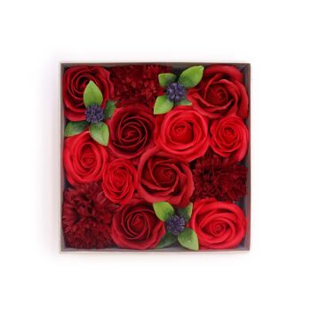SFBX-13 - Boîte Carrée - Roses Rouges Classiques - Vendu en 1x unité/s par extérieur 1