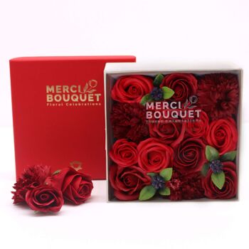 SFBX-13 - Boîte Carrée - Roses Rouges Classiques - Vendu en 1x unité/s par extérieur 2