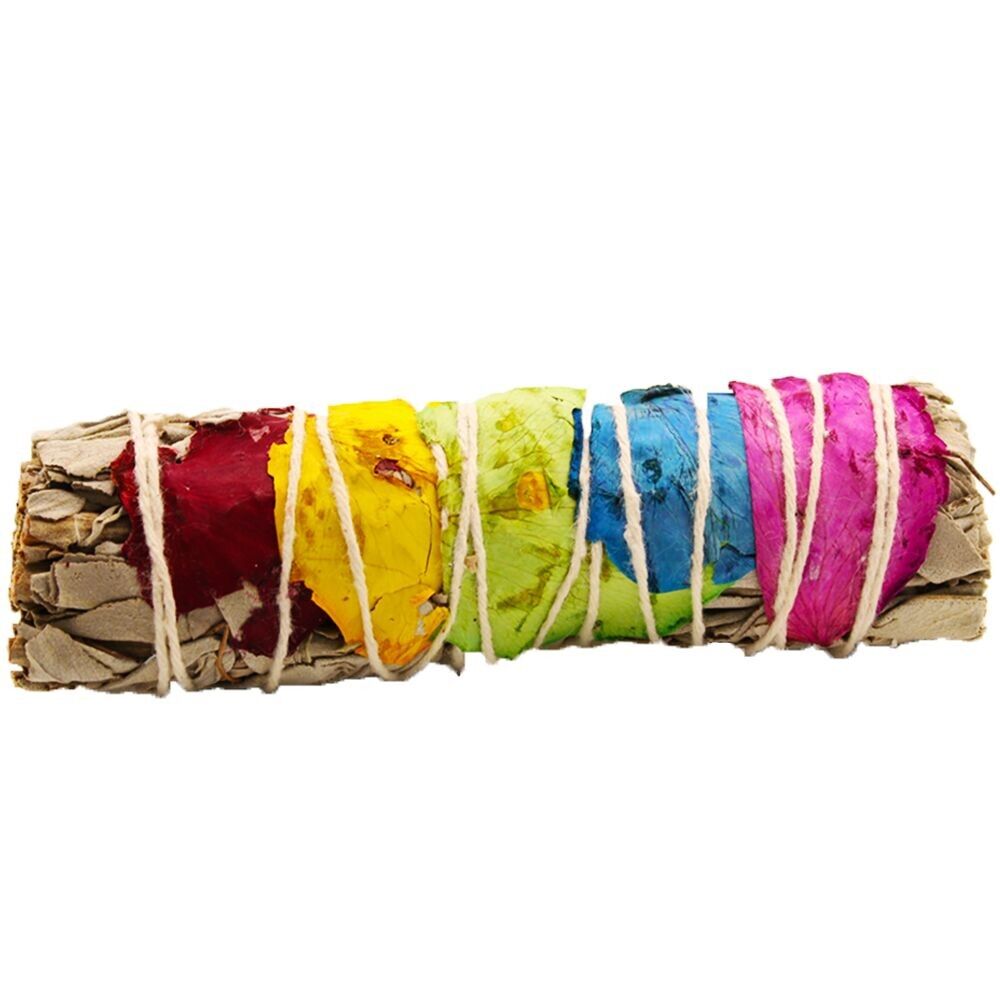 SmudgeS-31 - Smudge Stick - 7 Chakra White Sage 10 cm - Venduto in 1x unità per esterno