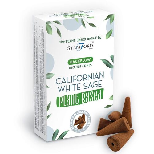 SPBBF-01 - Plant Based Backflow Incense Cones - Californian White Sage - Sold in 6x unit/s per outer