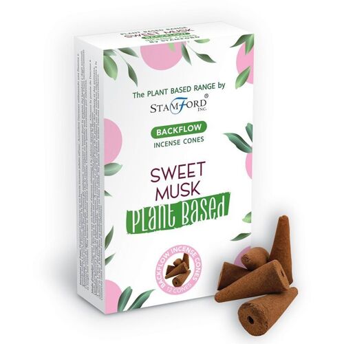 SPBBF-06 - Plant Based Backflow Incense Cones - Sweet Musk - Sold in 6x unit/s per outer