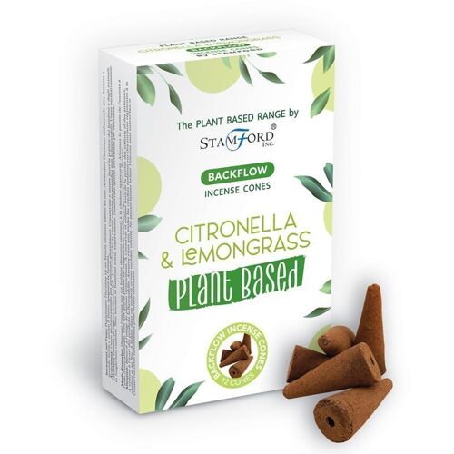 SPBBF-09 - Plant Based Backflow Incense Cones - Citronella & Lemongrass - Sold in 6x unit/s per outer