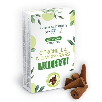 SPBBF-09 - Coni di incenso a riflusso a base vegetale - Citronella e citronella - Venduto in unità 6x per esterno