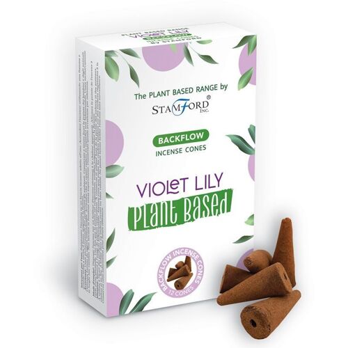 SPBBF-12 - Plant Based Backflow Incense Cones - Violet Lilly - Sold in 6x unit/s per outer