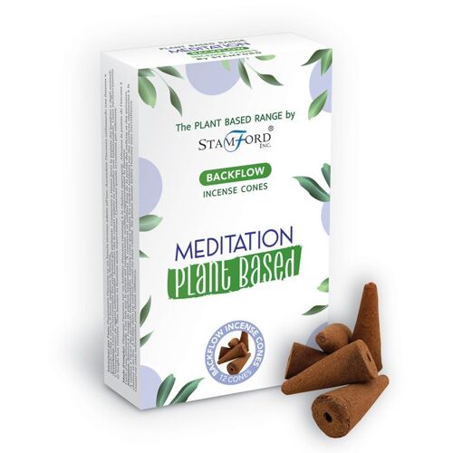 SPBBF-15 - Plant Based Backflow Incense Cones - Meditation - Sold in 6x unit/s per outer