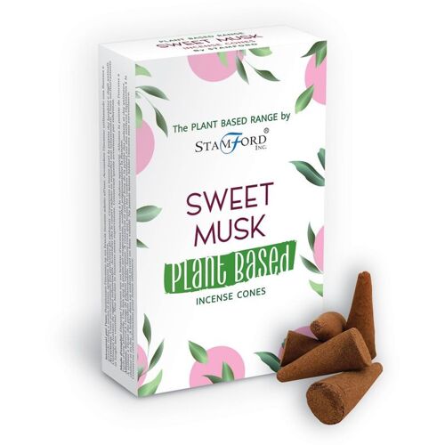 SPBiC-06 - Plant Based Incense Cones - Sweet Musk - Sold in 6x unit/s per outer
