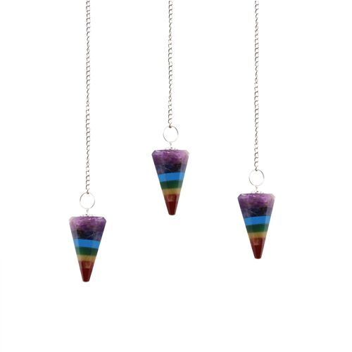 SpecMP-25 - Chakra Style 7 Slice Pendulums - Sold in 3x unit/s per outer