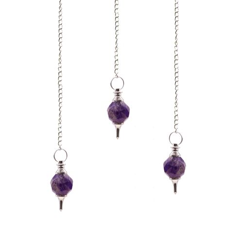 SpecMP-59 - Faceted Gemstone Pendulum - Amethyst - Sold in 1x unit/s per outer