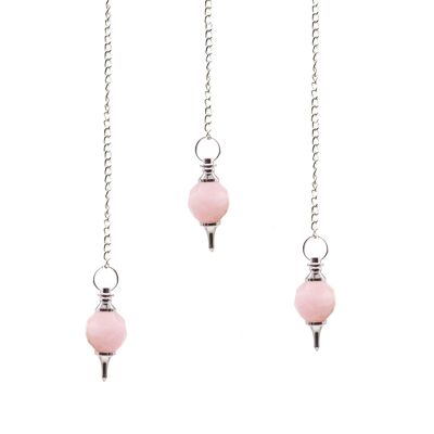 SpecMP-61 - Pendolo con pietra preziosa sfaccettata - Quarzo rosa - Venduto in 1 unità/e per esterno