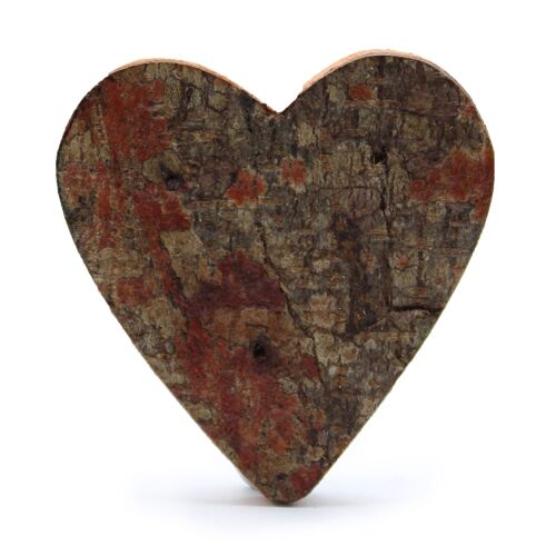 SRBL-31 - Rustic Bark Letter   - "Heart Shape"  - 7cm - Sold in 12x unit/s per outer