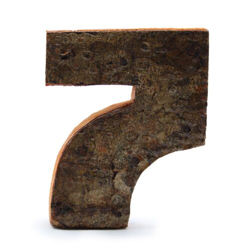 SRBL-39 - Rustic Bark Number - "7"  - 7cm - Sold in 12x unit/s per outer