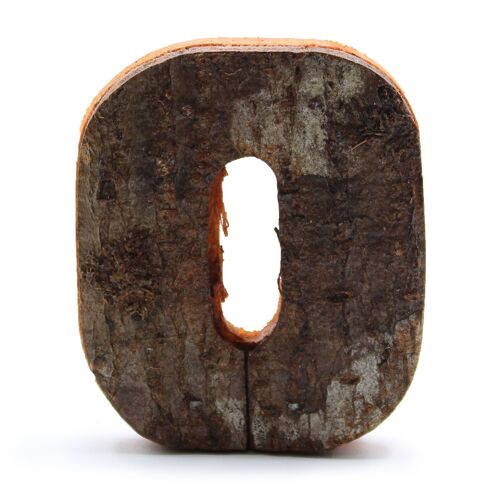 SRBL-42 - Rustic Bark Number - "0"  - 7cm - Sold in 12x unit/s per outer