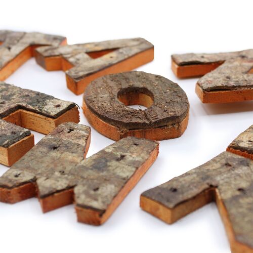 SRBL-46 - Colour Rustic Bark Letters - HOME  (4x3) - Sold in 12x unit/s per outer