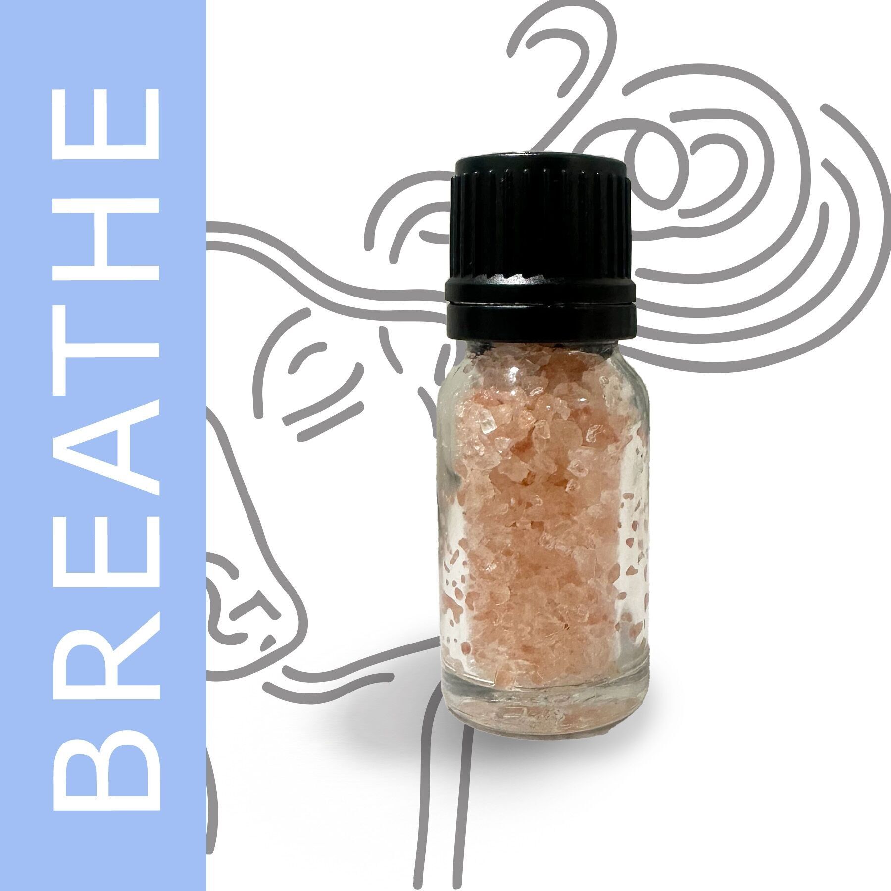 SSaltUL-01 - Aromatherapie-Riegelsalz Breathe - Weißes Etikett - Verkauft in 10er-Packung pro Karton