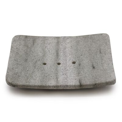 SSD-09 - Portasapone in pietra di zeolite a forma quadrata - Venduto in 1x unità/s per esterno