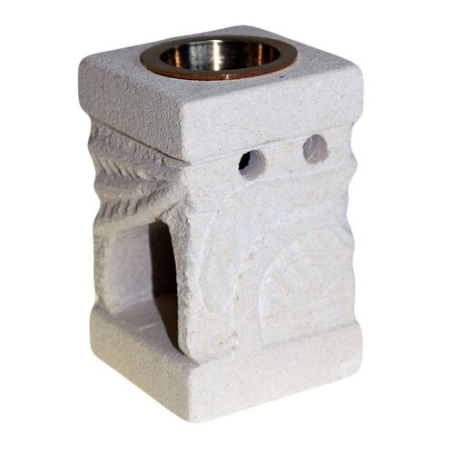 SSOB-02 - Stone Oil Burner - Carved Leaf - Sold in 1x unit/s per outer