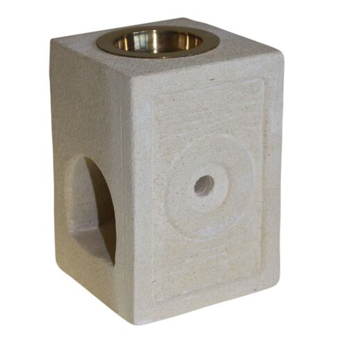 SSOB-04 - Stone Oil Burner - Square Moorish - Sold in 1x unit/s per outer