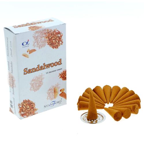 StamC-04 - Stamford Sandalwood Incense Cones - Sold in 12x unit/s per outer