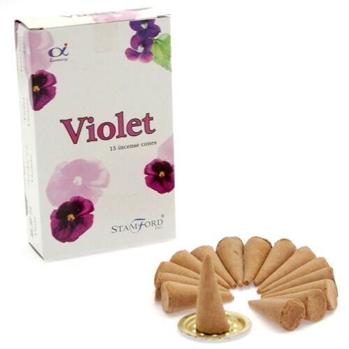StamC-07 - Stamford Violet Incense Cones - Sold in 12x unit/s per outer