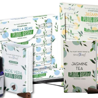 Stamford-ST - Juego de iniciación de varillas, conos y aceites aromáticos de incienso a base de plantas Stamford Premium - Se vende en 1 unidad por unidad exterior