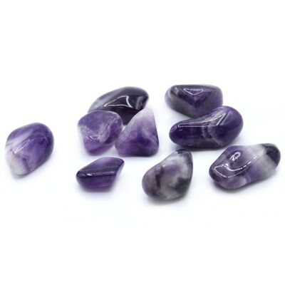 TBm-01 - L Tumble Stones - Amethyst Banded - Vendido en 24x unidad/es por exterior