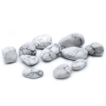 TBm-04 - L Tumble Stones - Howlite, Blanc - Vendu en 24x unité/s par extérieur 1