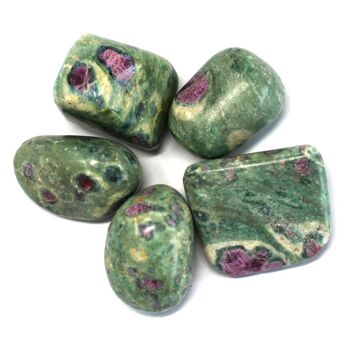 TBm-61 - Premium Tumble Stone - Rubis avec Fuchsite - Vendu en 4x unité/s par extérieur