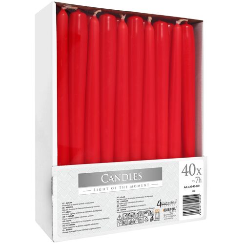 TCand-13 - Taper Candle - Red - Sold in 40x unit/s per outer