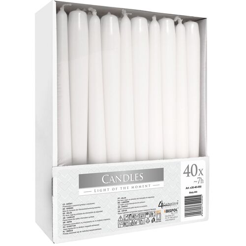 TCand-14 - Taper Candle - White - Sold in 40x unit/s per outer