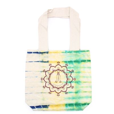 TDB-10 - Bolsa de algodón Tye-Dye (6oz) - 38x42x12cm - Namaste Hands - Multi - Mango natural - Se vende en 1x unidad/s por exterior