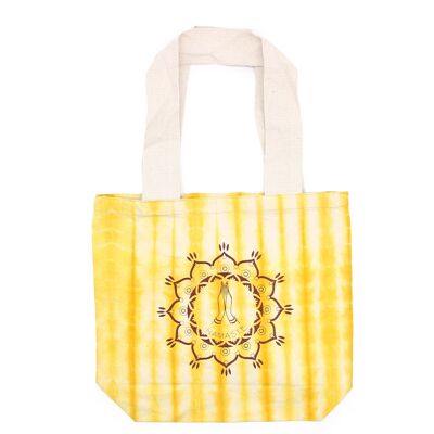 TDB-09 - Borsa in cotone Tye-Dye (6oz) - 38x42x12 cm - Mani Namaste - Giallo - Manico naturale - Venduto in 1 unità per esterno