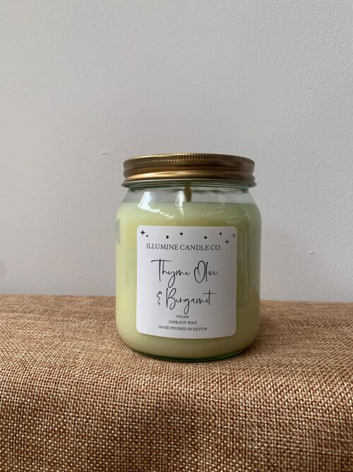 Thyme, Olive & Bergamot Soy Wax Candle