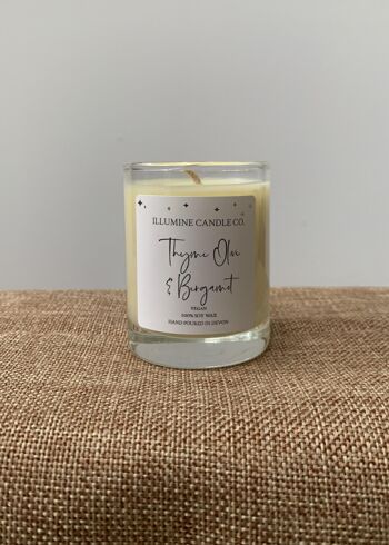 Bougie en cire de soja au thym, olive et bergamote 2