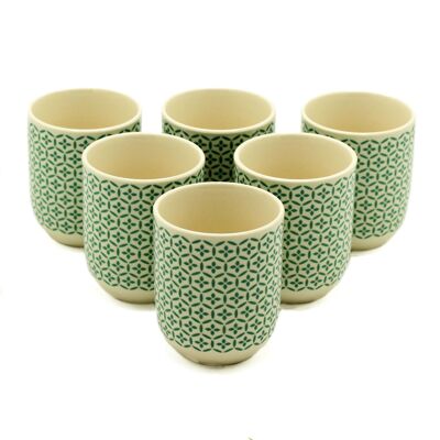 TeaP-18 - Tasses à tisane - Mosaïque verte - Vendu en 6x unité/s par extérieur