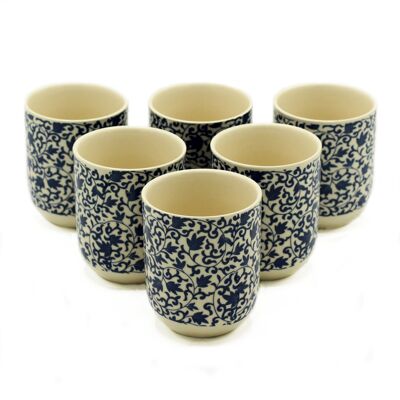 TeaP-19 - Tasses à tisane - Motif bleu - Vendu en 6x unité/s par extérieur