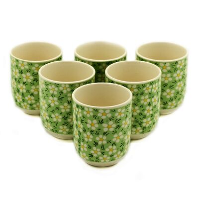 TeaP-21 - Tazas de té de hierbas - Margaritas verdes - Se vende en 6x unidad/s por exterior