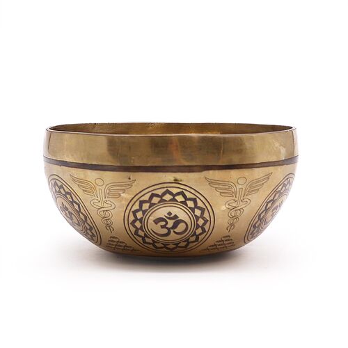Tib-102 - Tibetan Healing Engraved Bowl - 16cm - 7 Chakra - Sold in 1x unit/s per outer