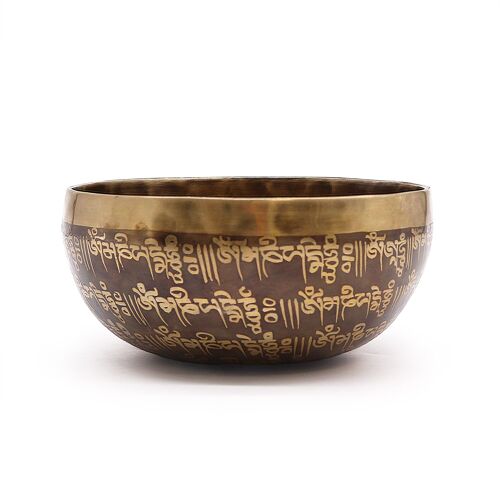 Tib-104 - Tibetan Healing Engraved Bowl - 16cm - Mantra - Sold in 1x unit/s per outer