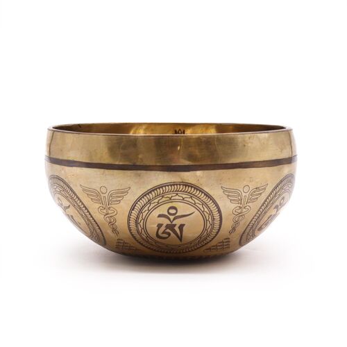 Tib-103 - Tibetan Healing Engraved Bowl - 16cm - Bodhi Tree Buddha - Sold in 1x unit/s per outer