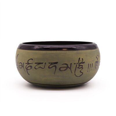 TIB-110 - Cuenco tibetano en polvo de tierra - Mantra Five Buddha - 16 cm - Se vende en 1x unidad/s por exterior