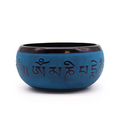 TIB-112 - Klangschale Erdpulver - Blaues Mantra Fünf Buddha - 16 cm - Verkauft in 1x Einheit/en pro Umkarton