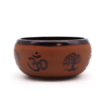 TIB-113 - Bol chantant en poudre de terre - Clay Om Buddha - 16 cm - Vendu en 1x unité/s par extérieur 1