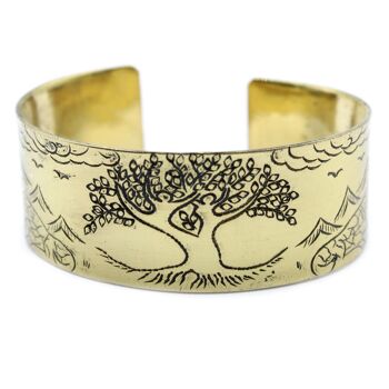 TMB-01 - Bracelet mantra tibétain en laiton - Arbre de vie - Vendu en 1x unité/s par extérieur 1