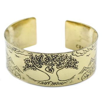 TMB-01 - Bracelet mantra tibétain en laiton - Arbre de vie - Vendu en 1x unité/s par extérieur 3