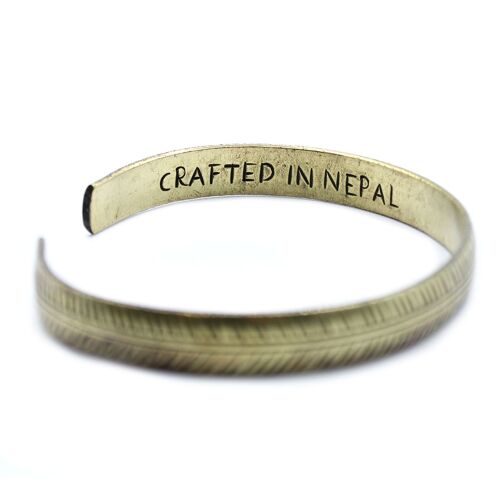 TMB-06 - Brass Tibetan Bracelet - Slim Tribal Leaf - Sold in 1x unit/s per outer