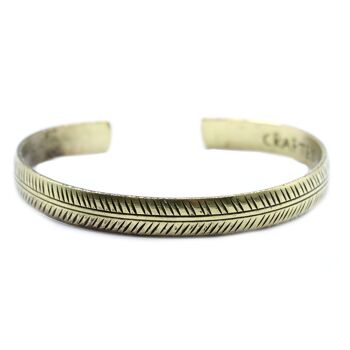 TMB-06 - Bracelet tibétain en laiton - Feuille tribale mince - Vendu en 1x unité/s par extérieur 3