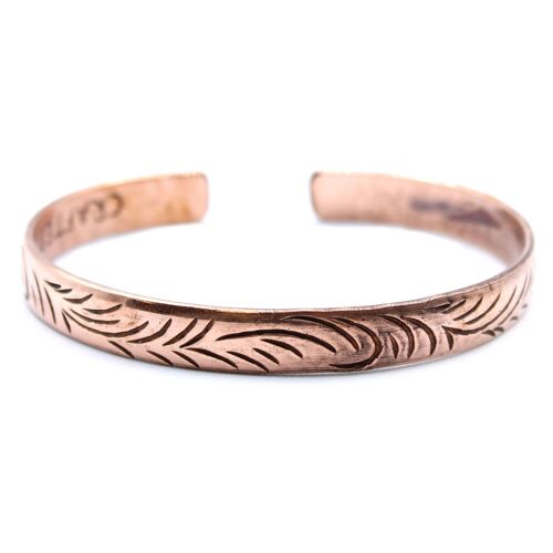 TMB-08 - Copper Tibetan Bracelet - Slim Tribal  Swirls - Sold in 1x unit/s per outer