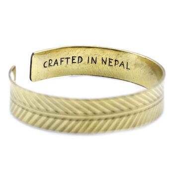 TMB-05 - Bracelet tibétain en laiton - Feuille tribale large - Vendu en 1x unité/s par extérieur 2