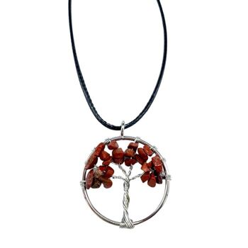 TOLP-05 - Pendentif Arbre de Vie - Jaspe Rouge - Vendu en 1x unité/s par extérieur 1