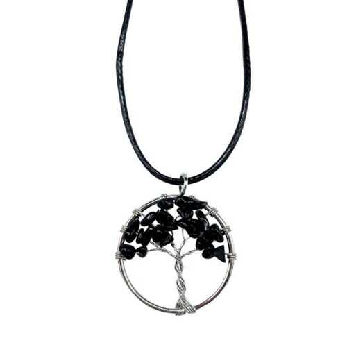 TOLP-10 - Tree of Life Pendant - Black Agate - Sold in 1x unit/s per outer